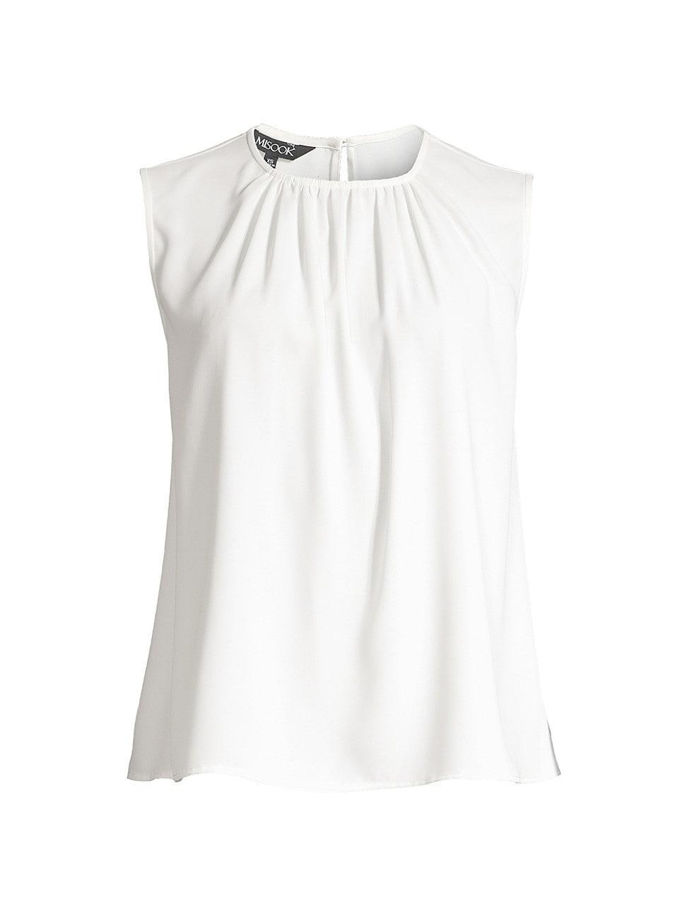 Sleeveless Ruched Crepe De Chine Blouse Product Image