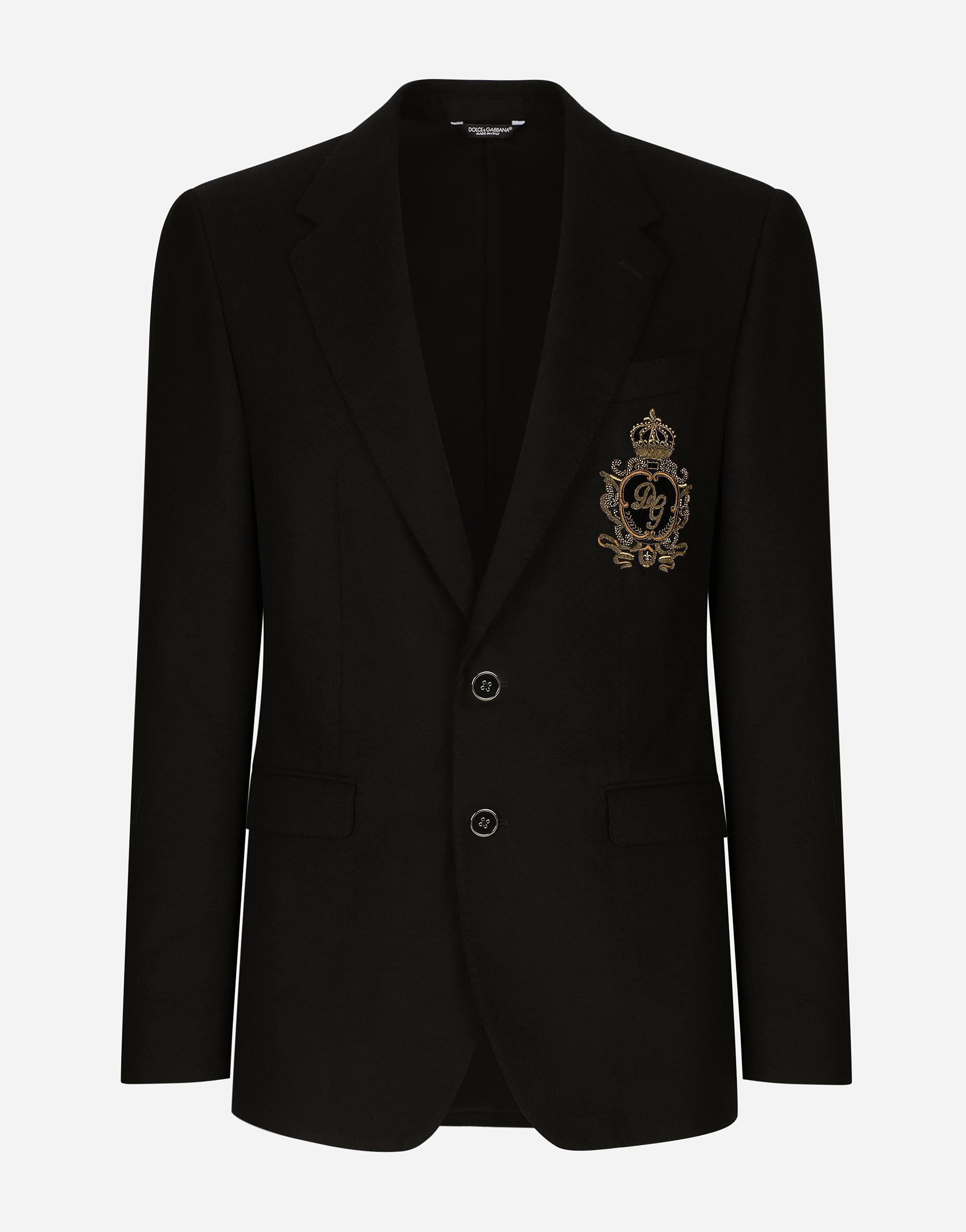 Single-breasted Wool And Cashmere Jacket With Dg Patch In Black Product Image