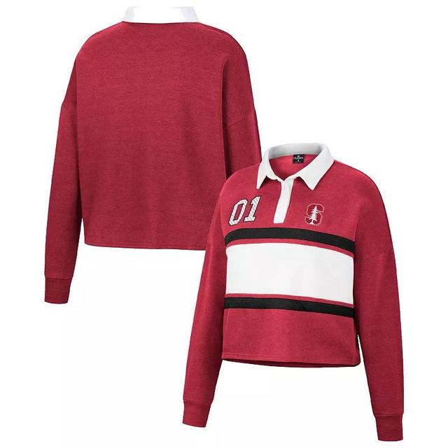 Womens Colosseum Heather Crimson Indiana Hoosiers I Love My Job Rugby Long Sleeve Shirt Product Image