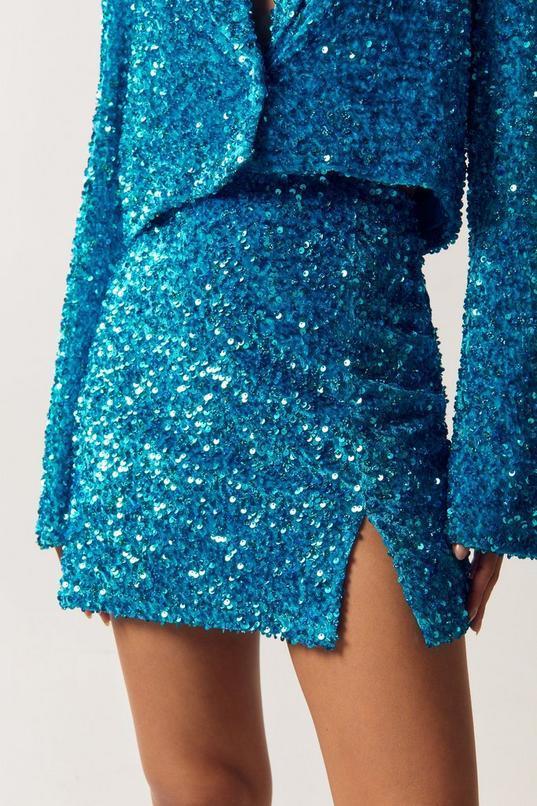 Tailored Sequin Mini Skirt Product Image