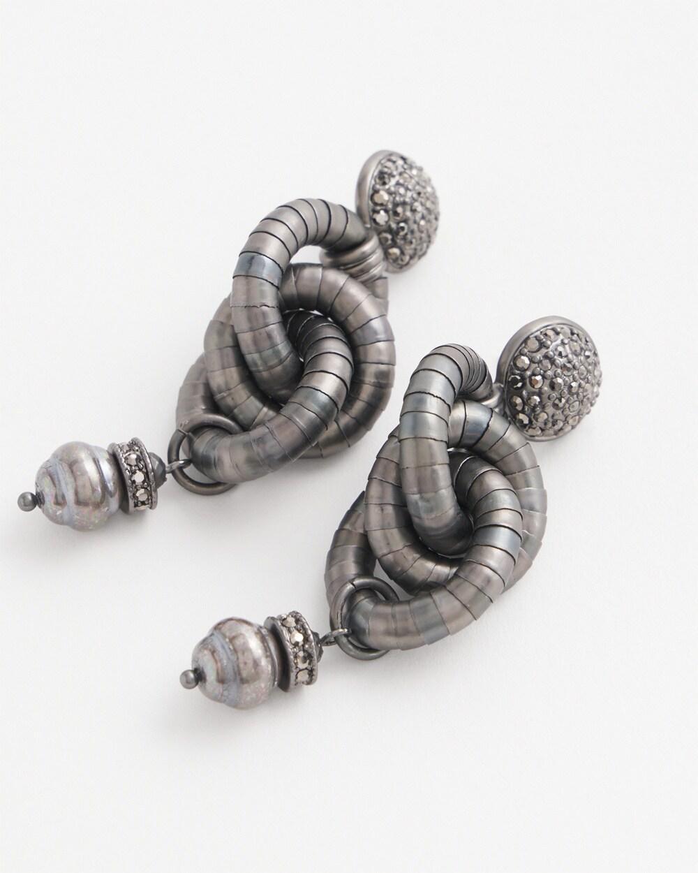 No Droop™ Hematite Link Drop Earrings Product Image