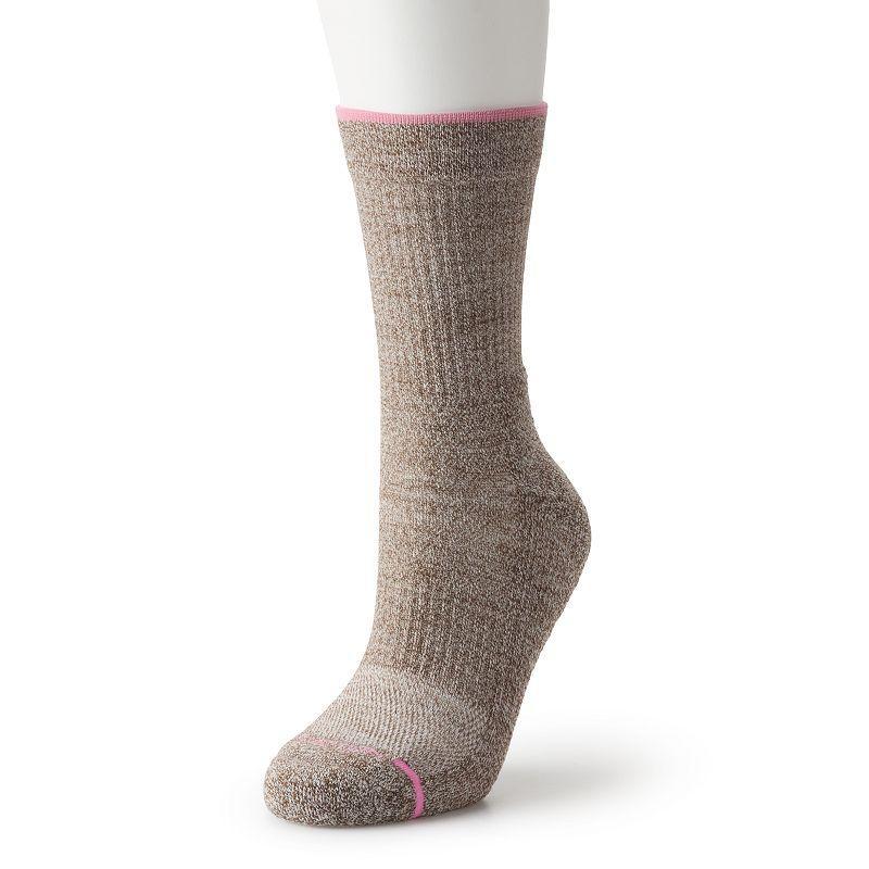 Womens Dr. Motion Knit Compression Crew Socks Brown Product Image