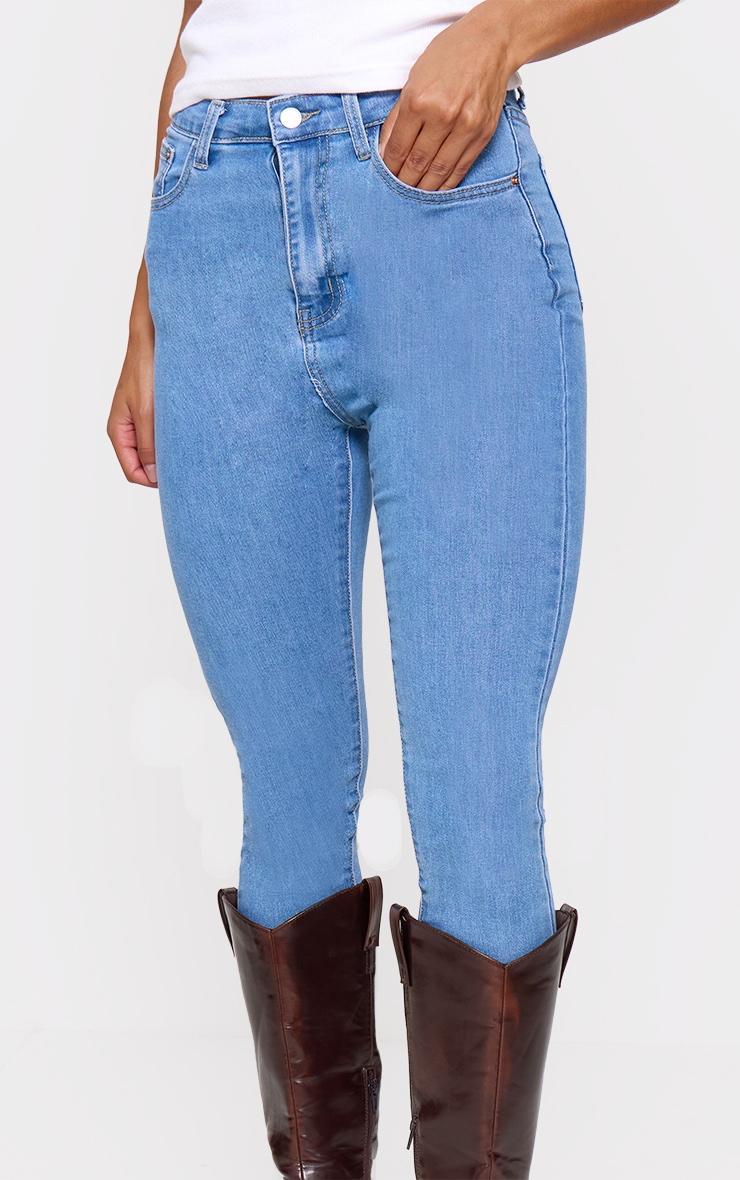 PRETTYLITTLETHING L30 Light Wash 5 Pocket Skinny Jeans Product Image