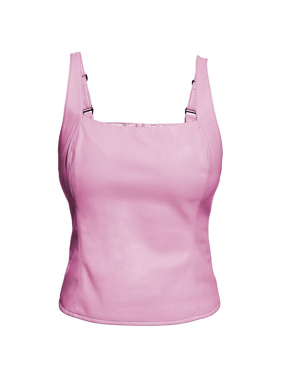 Womens Clementine Recycled Leather Top Product Image