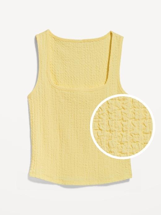 Square-Neck Textured Tank Top Product Image