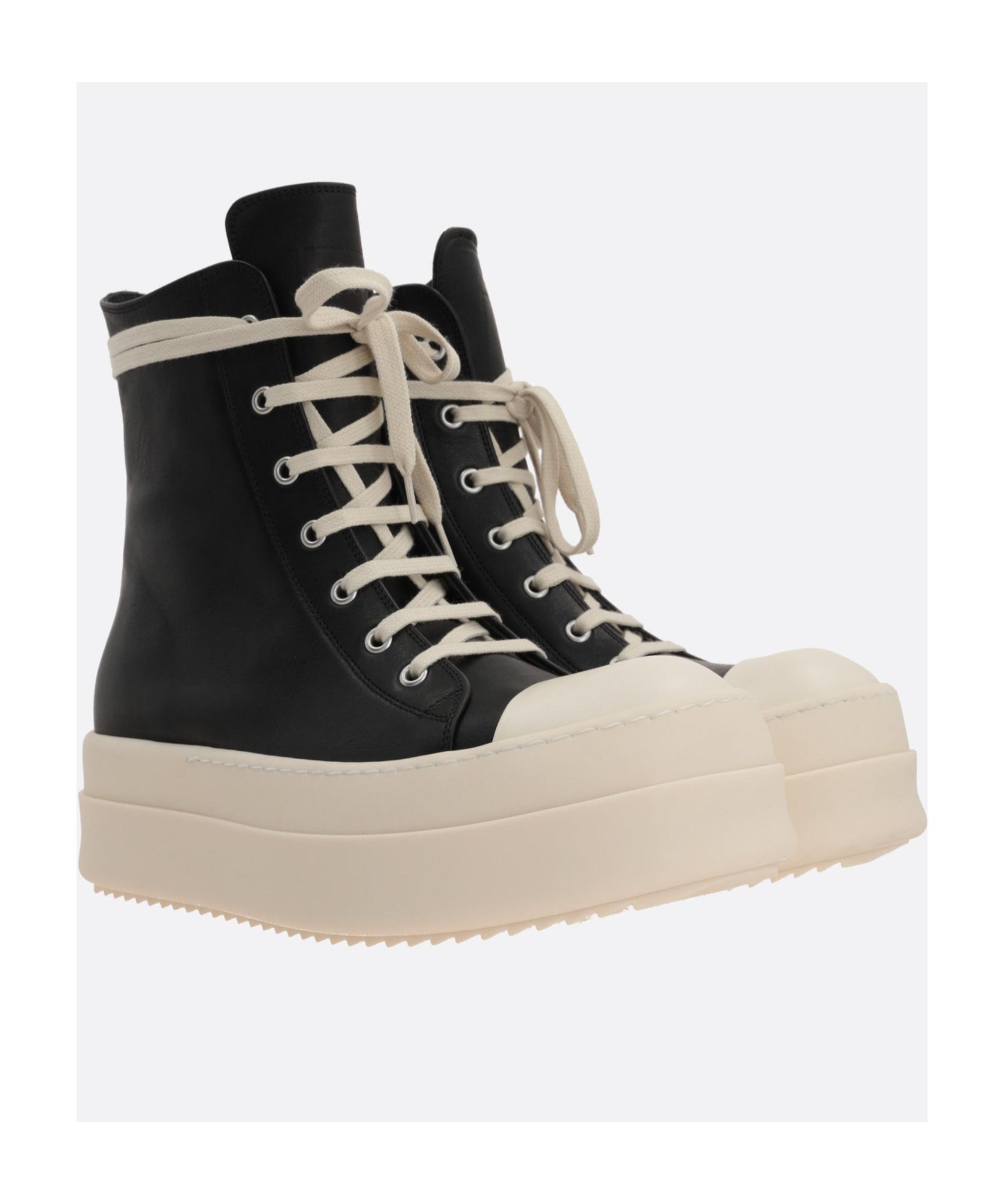 RICK OWENS Round-toe Lace-up Sneakers In Black Product Image