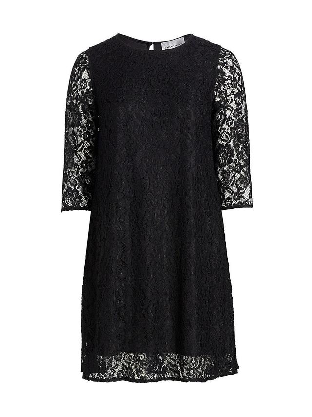 Womens Matte Crepe Flora Lace Midi Dress Product Image