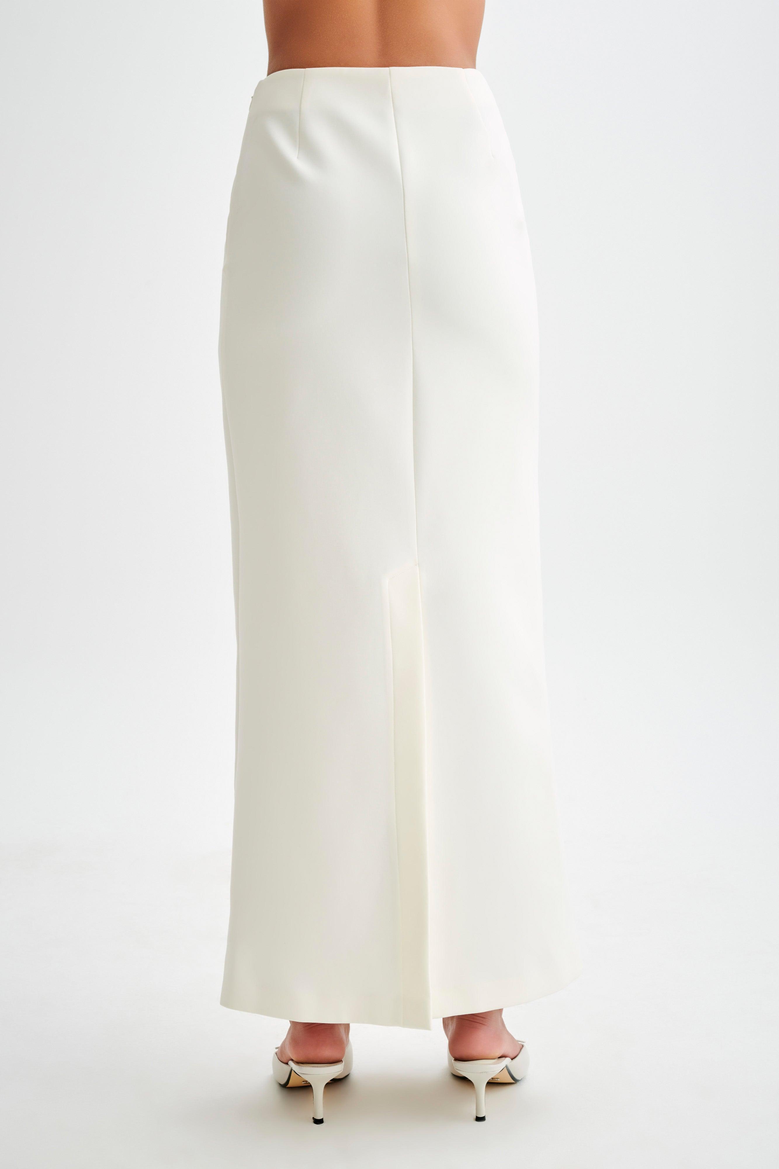 Micah Suiting Maxi Skirt - White Product Image