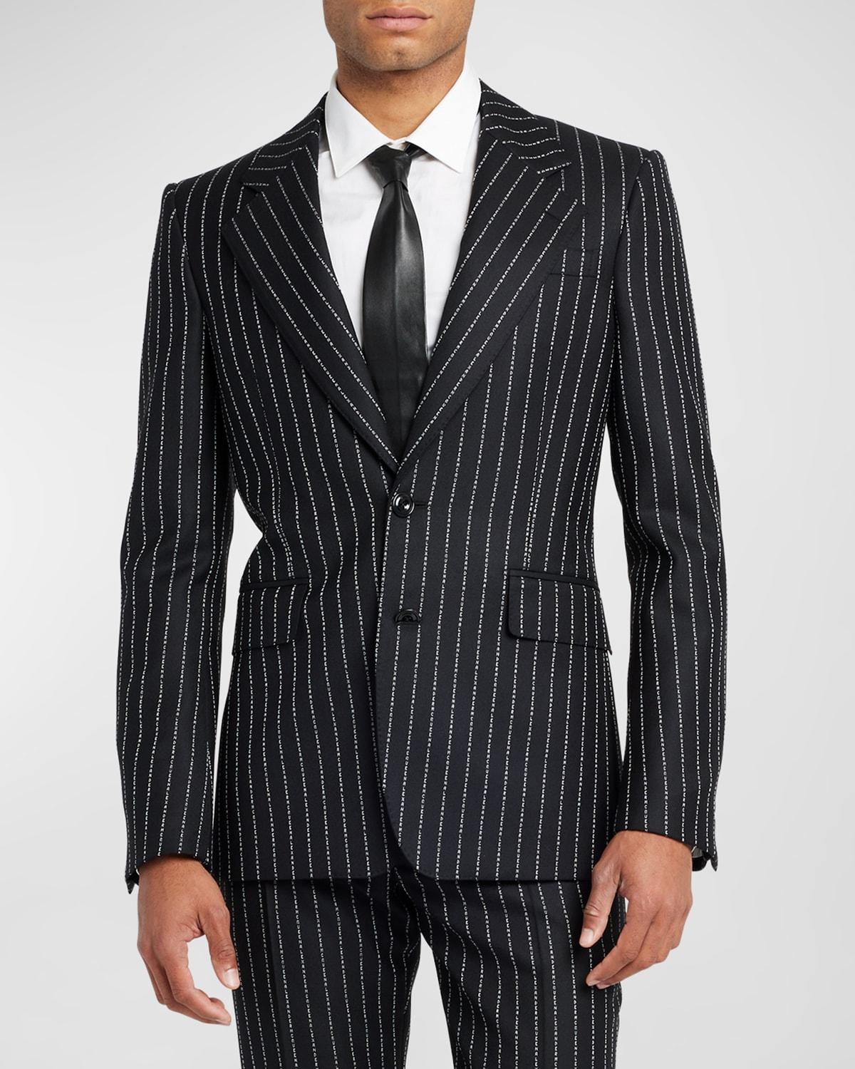 Mens Logo Lettering Pinstripe Sport Coat Product Image