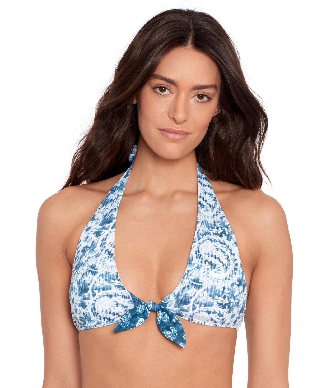 Lauren Ralph Lauren Womens Printed Tie-Front Bikini Top Product Image