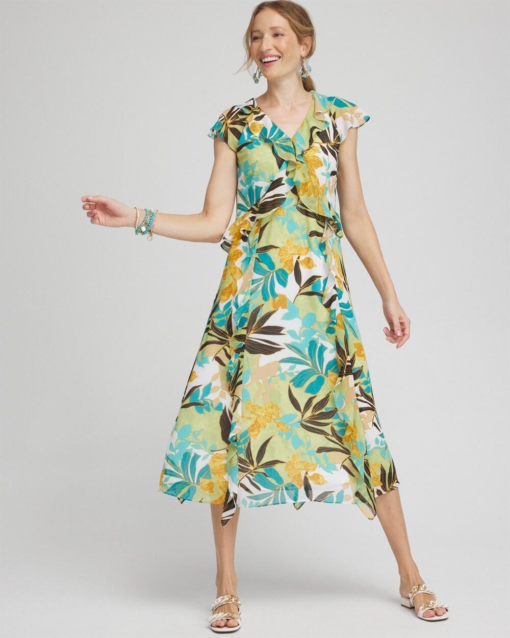 Women's Chiffon Floral Faux Wrap Dress product image