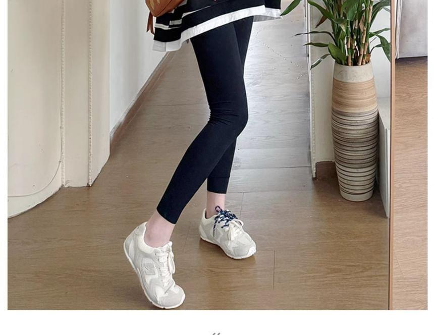 Maternity Round Neck Striped Oversized Sweatshirt Product Image