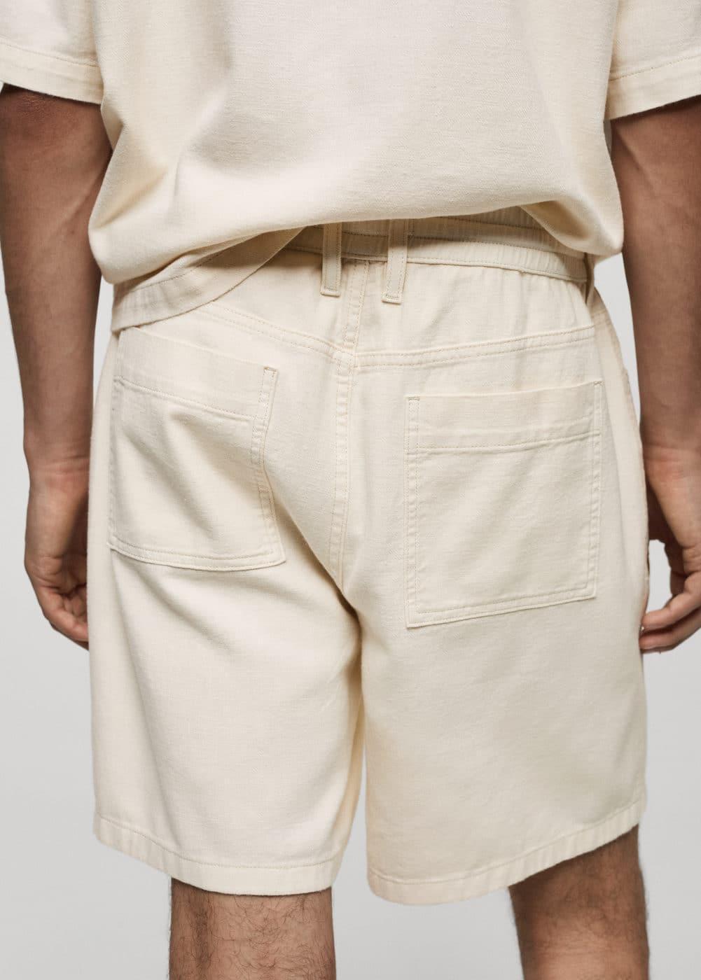 MANGO MAN - Cotton shorts with drawstring off whiteMen Product Image