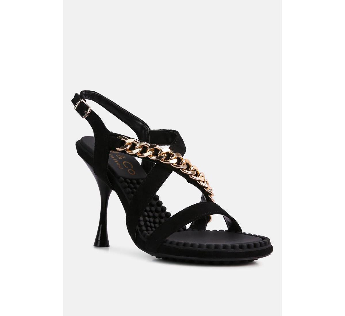 Domeda Womens Metal Chain Embellished Sandals Product Image