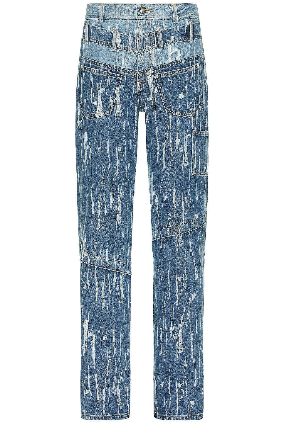 Andersson Bell Layered Wide Leg Jeans in Blue Product Image