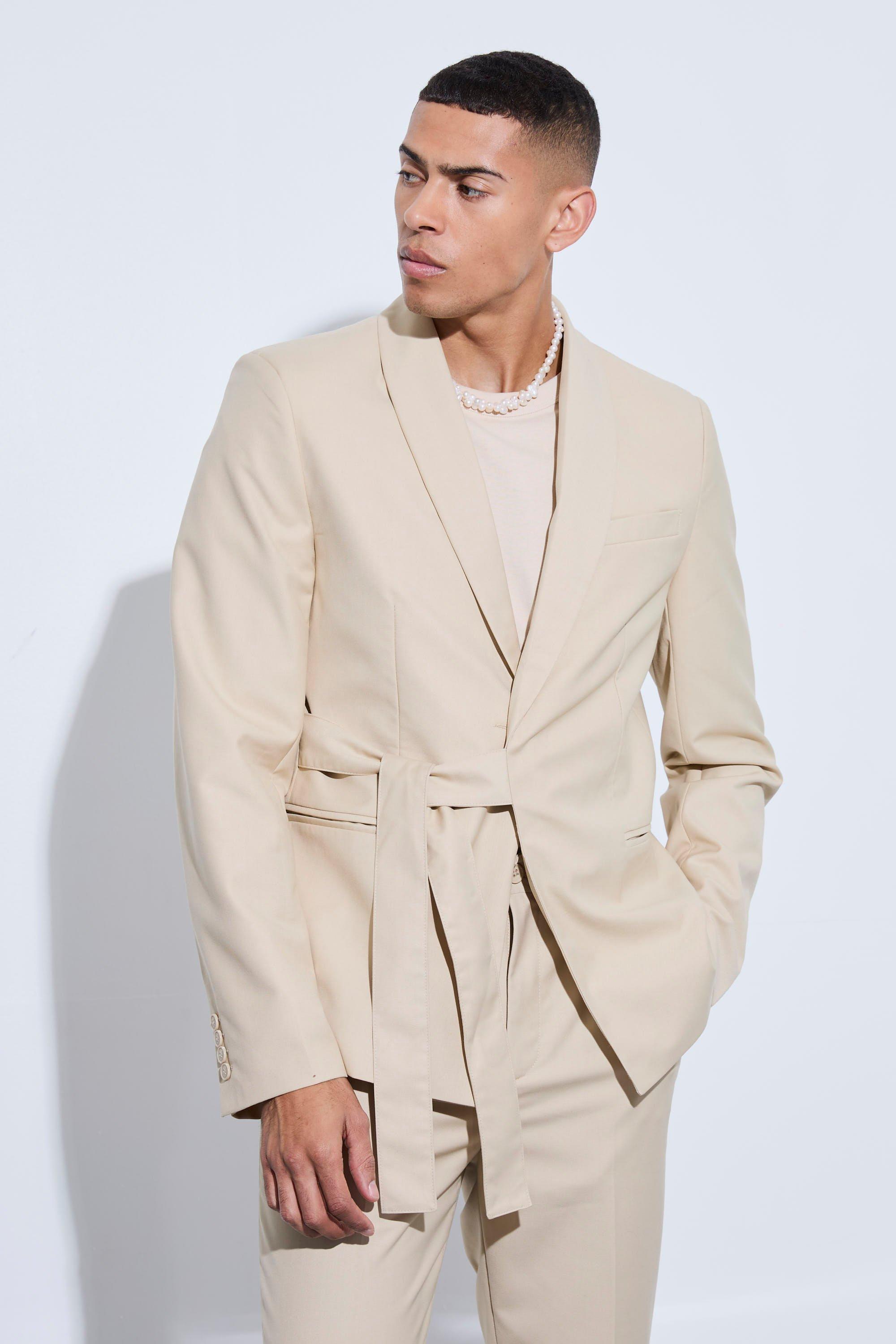 Slim Fit Wrap Tie Blazer | boohooMAN USA Product Image