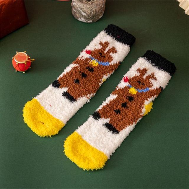 Christmas Cartoon Fleece Socks Product Image