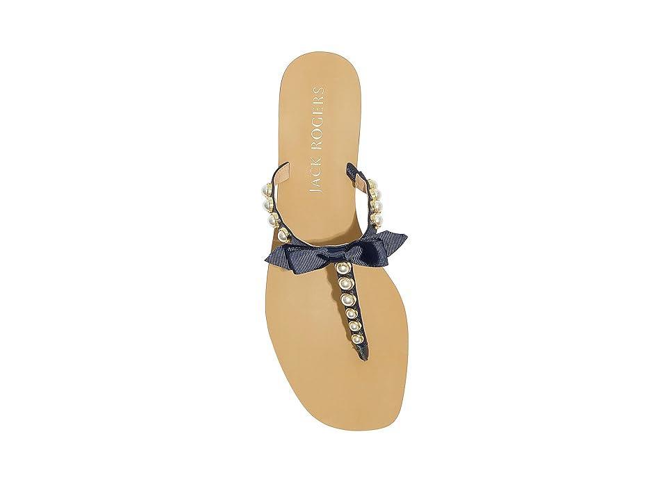 Jack Rogers Sandpiper Bow Pearl Embellished Thong Sandals Product Image