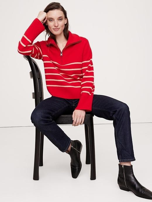 Cashmere Half-Zip Sweater Product Image