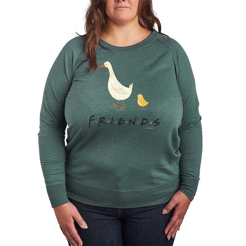 Plus Size Friends Goose Chicken Graphic Tee, Womens Grey Green product image