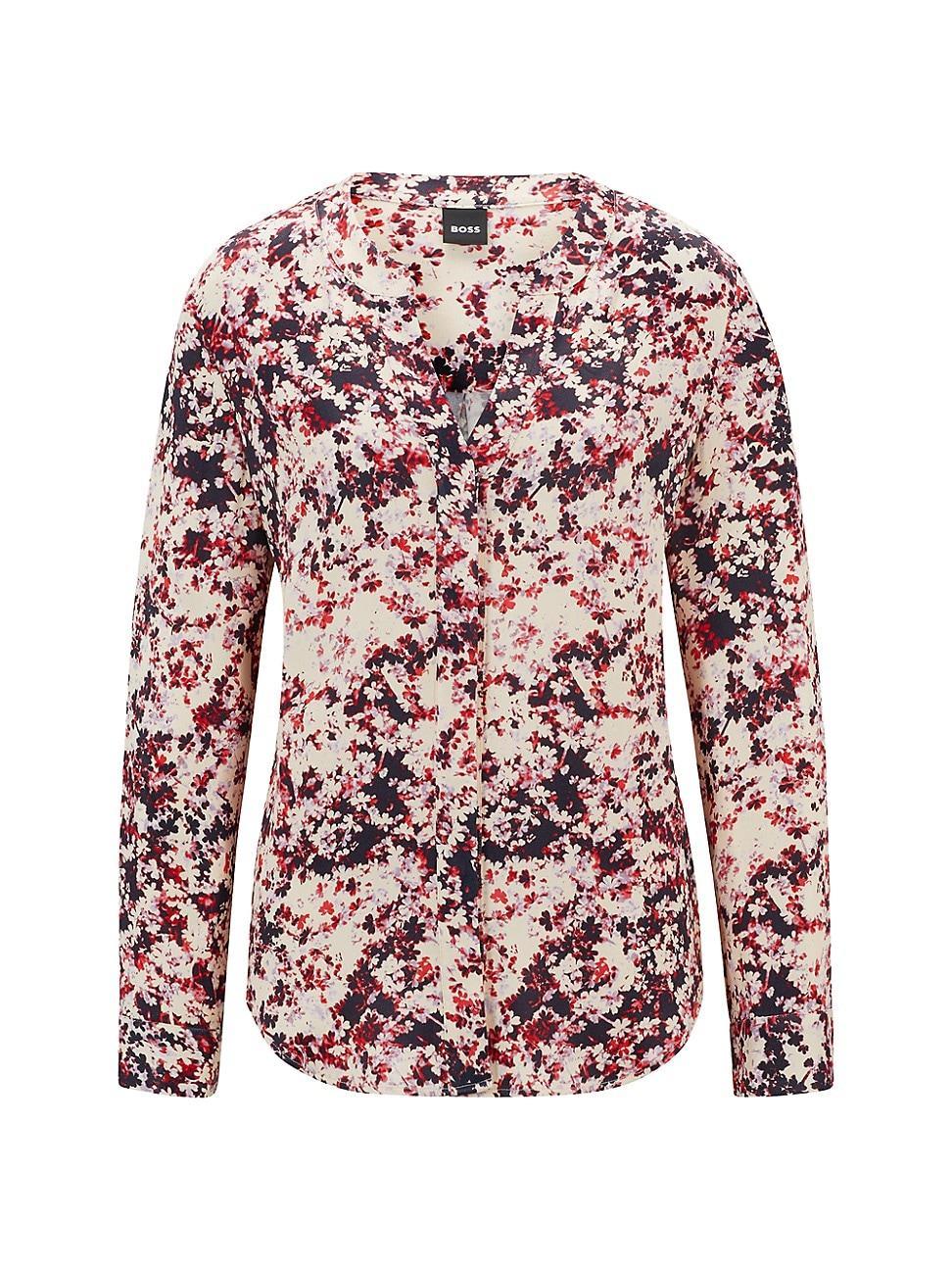 Womens Floral Print Blouse in Satin Product Image