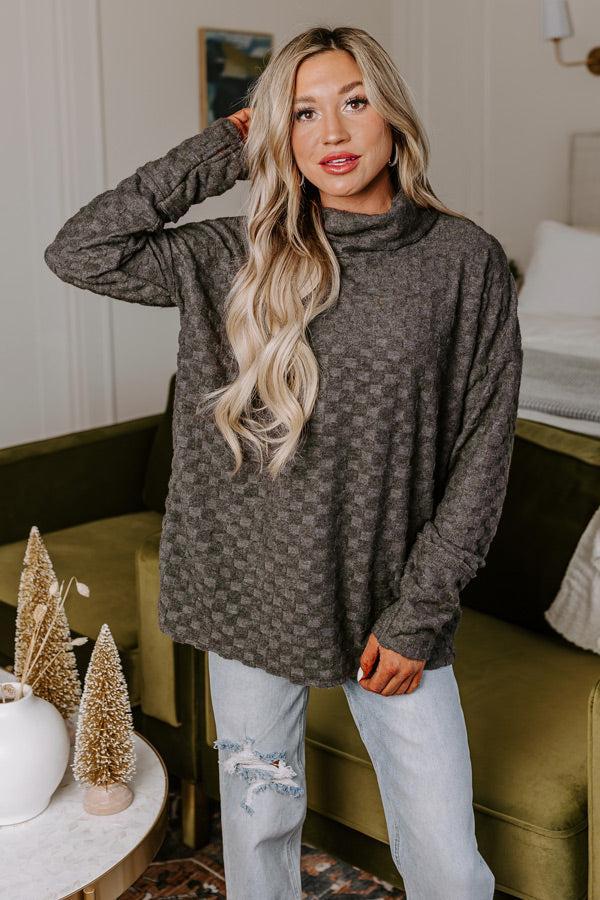 Whispering Winds Sweater Top in Charcoal product image