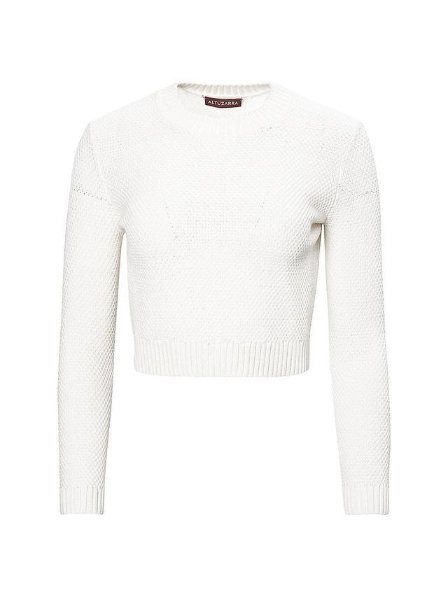 Womens Pogo Cotton-Blend Crop Sweater Product Image