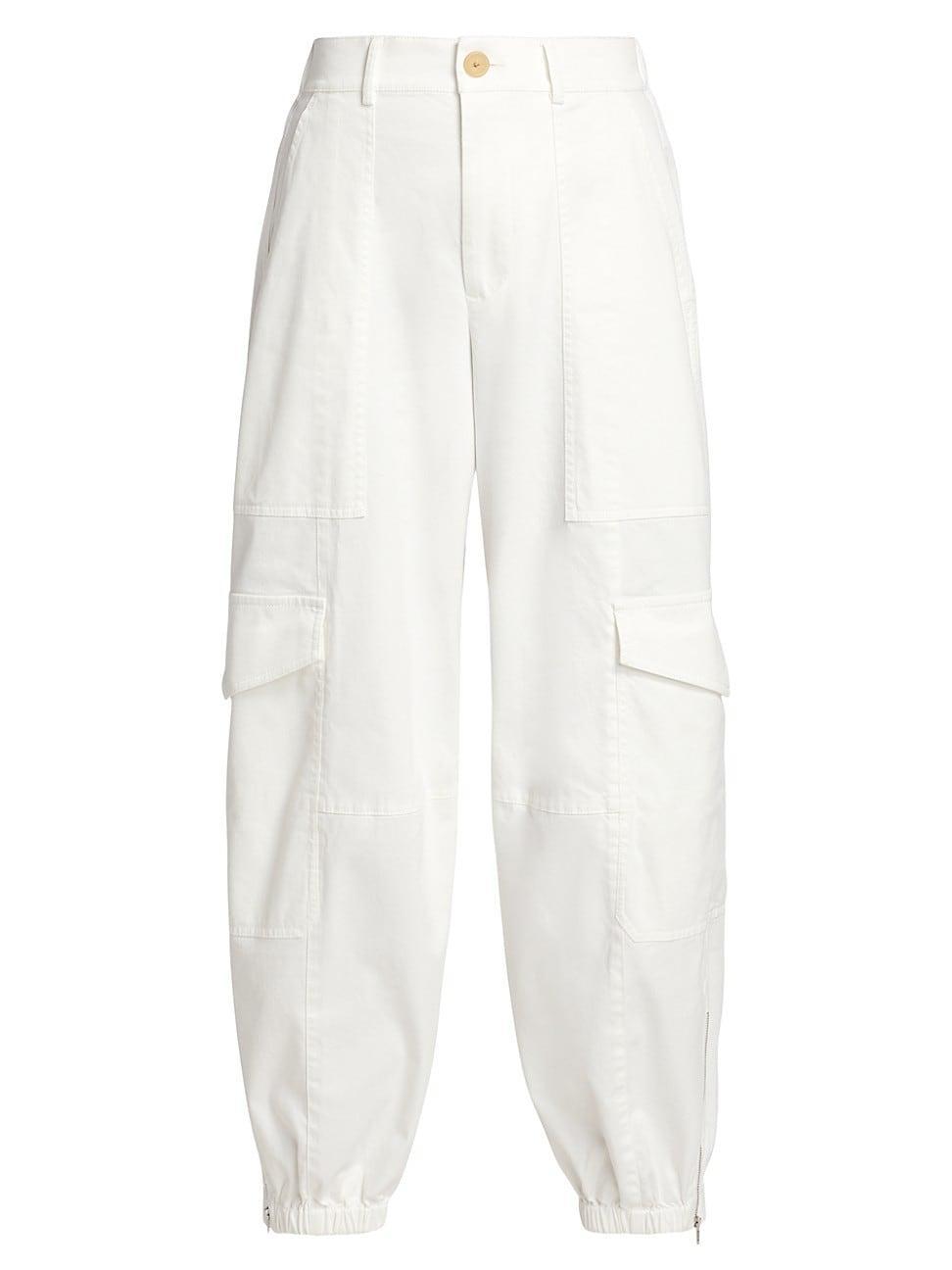 Womens Washed Cotton Twill Cargo Pants Product Image