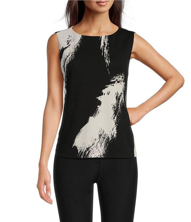 Donna Karan Crew Neck Sleeveless Layering Cami Top Product Image