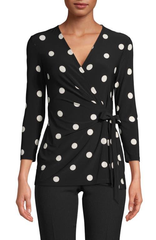 Anne Klein Dot Faux Wrap Top Product Image