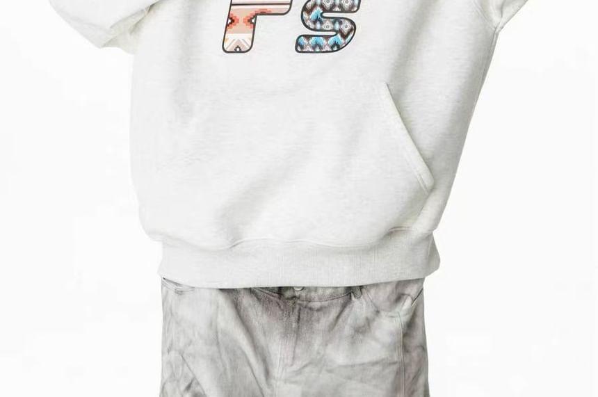 Lettering Loose Fit Hoodie Product Image