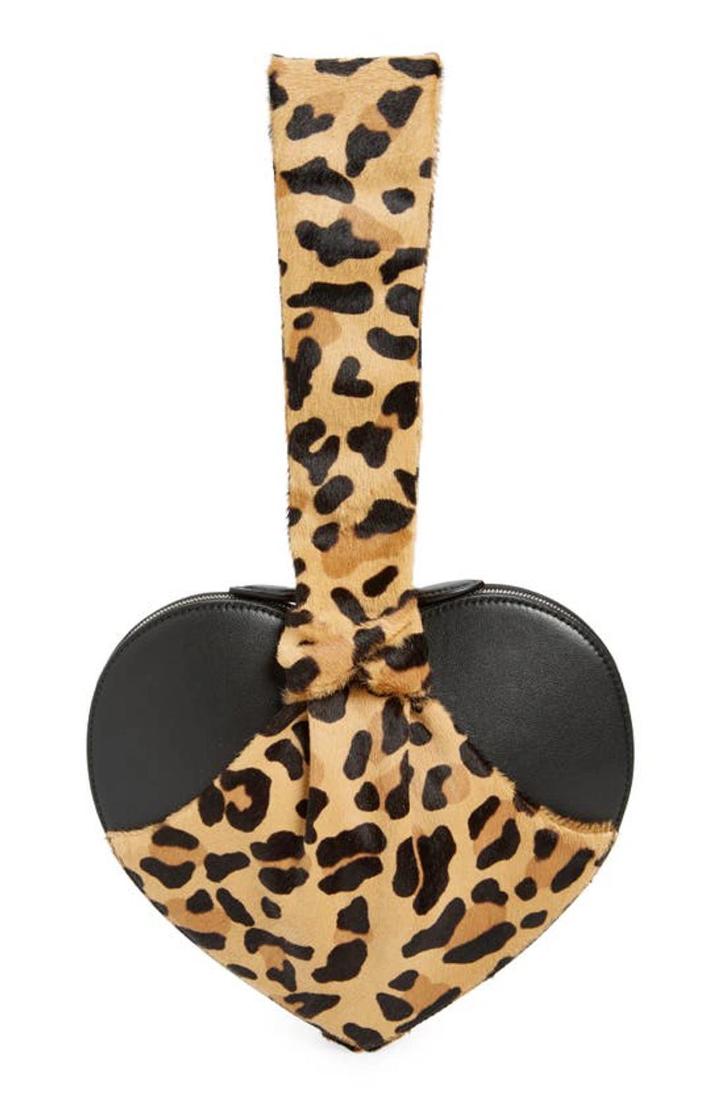 Le Cache Coeur Leopard Bracelet Bag In Sepia Noir Product Image