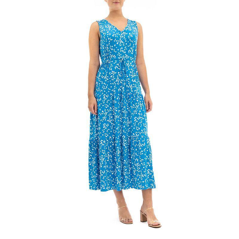 Womens Nina Leonard Tiered Maxi Dress Product Image