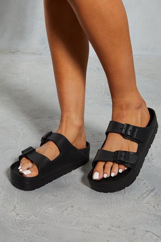 Leather Look Double Buckle Sandals product image