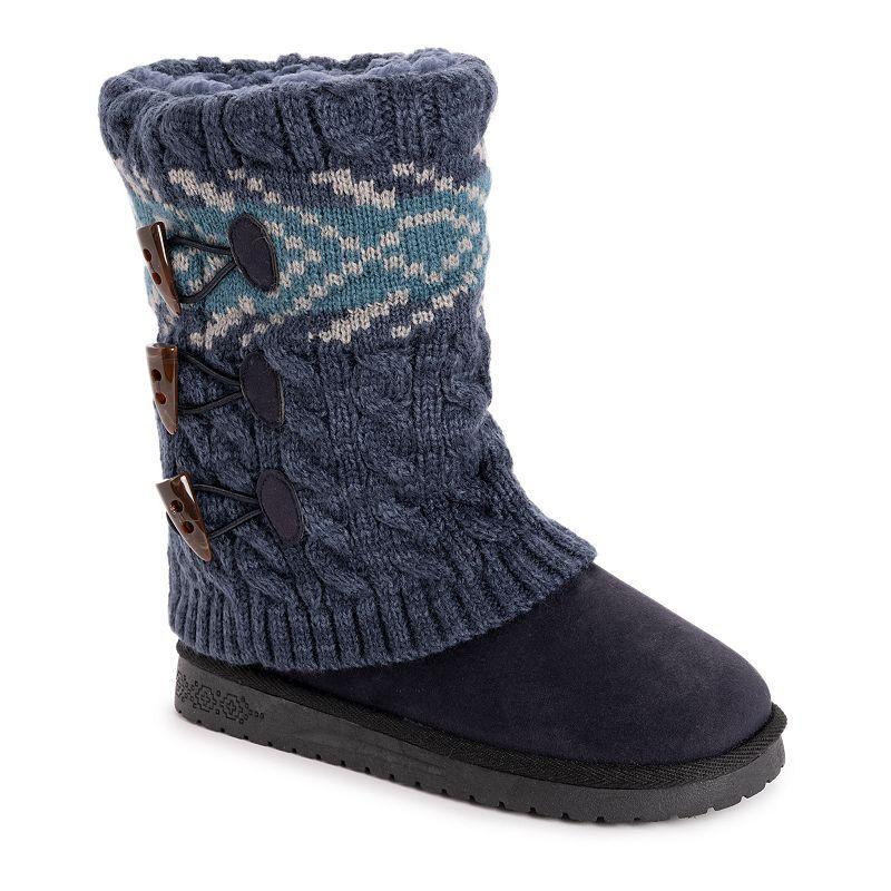 Essentials by MUK LUKS Cheryl Womens Knit Winter Boots Grey Product Image