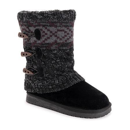 Essentials by MUK LUKS Cheryl Womens Knit Winter Boots Grey Product Image