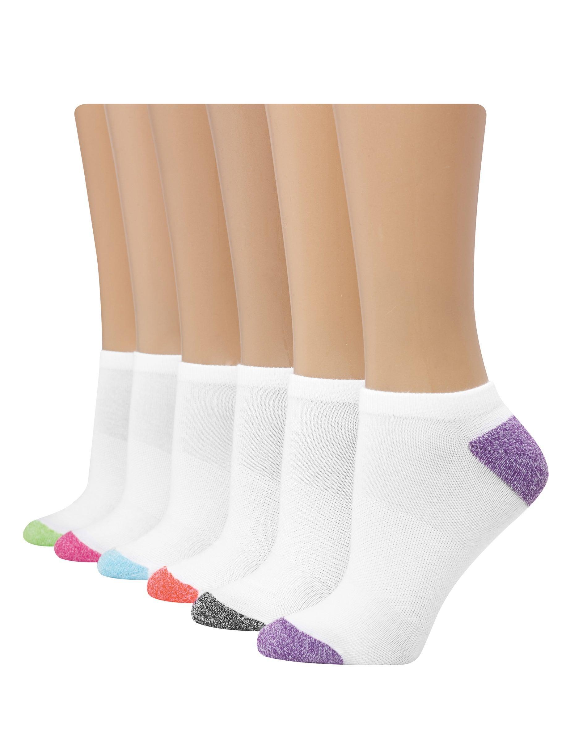 Hanes Comfort Fit Womens No-Show Socks, 6-Pairs Assorted Grey 5-9 Product Image