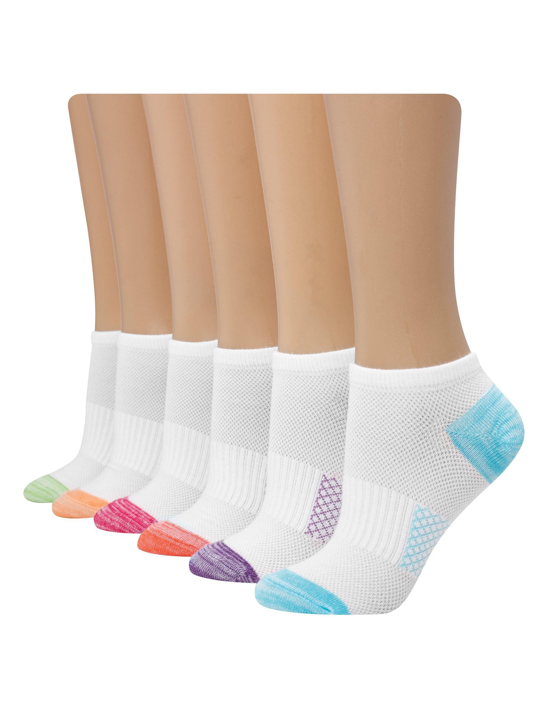 Hanes X-Temp Womens No Show Socks, 6-Pairs White 5-9 Product Image