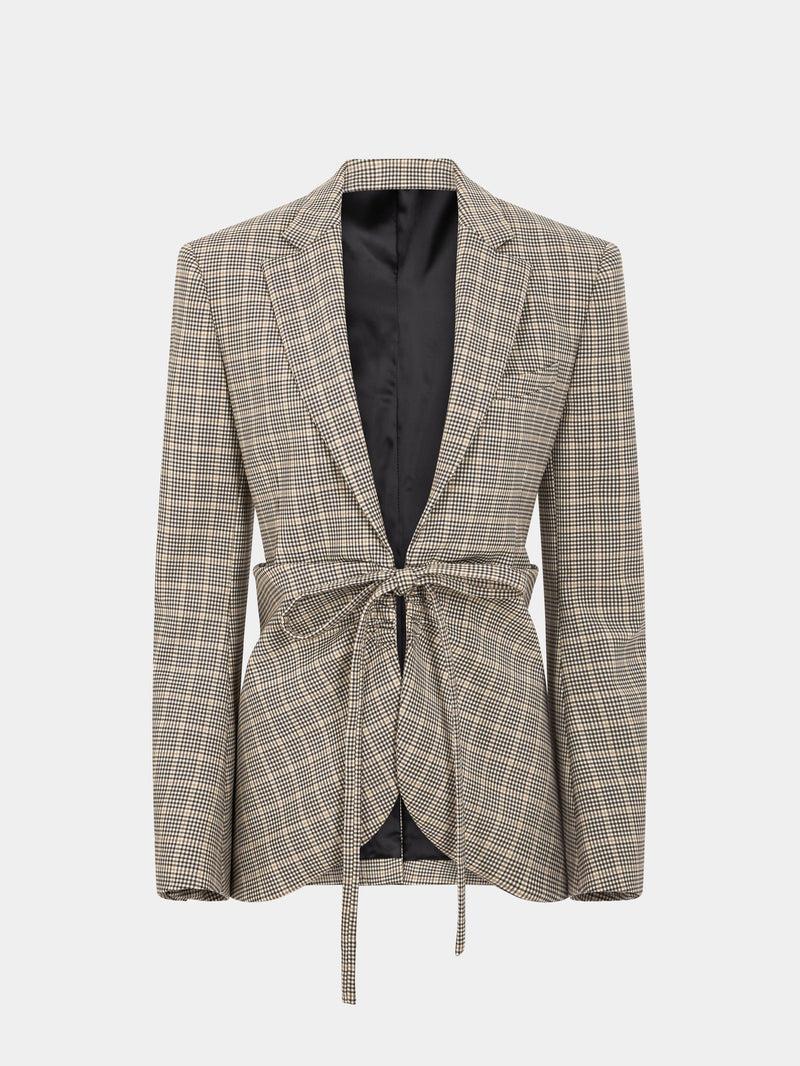 FITTED JACKET IN PRINCE OF WALES WOOL Product Image