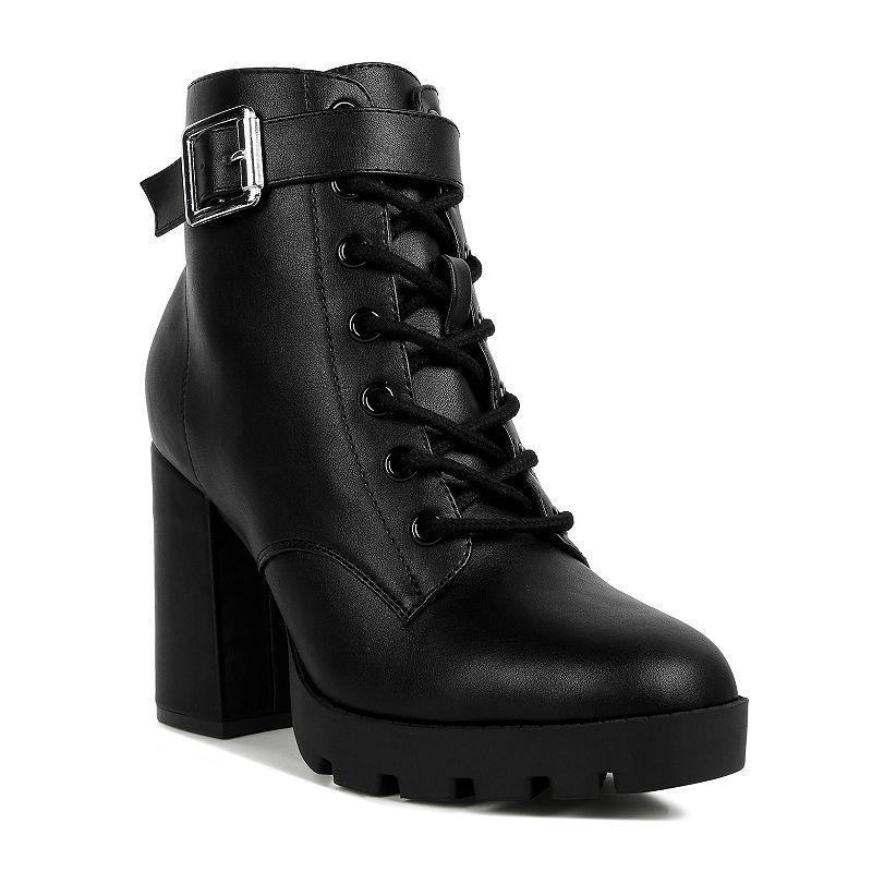 Womens grahams faux leather lace up boots Product Image