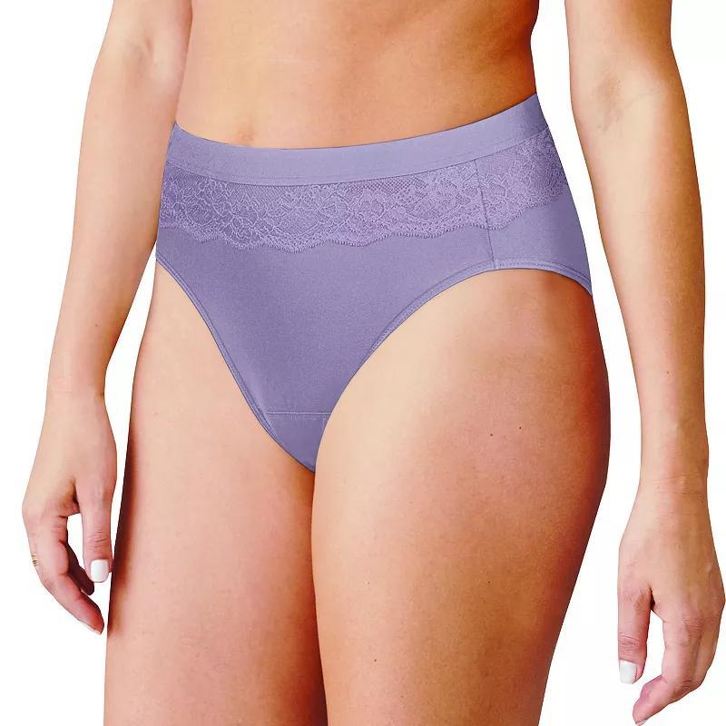 Womens Bali Beautifully Confident Hi-Cut Panty with Leak Protection Liner DFLLH1 Soft Brown Product Image