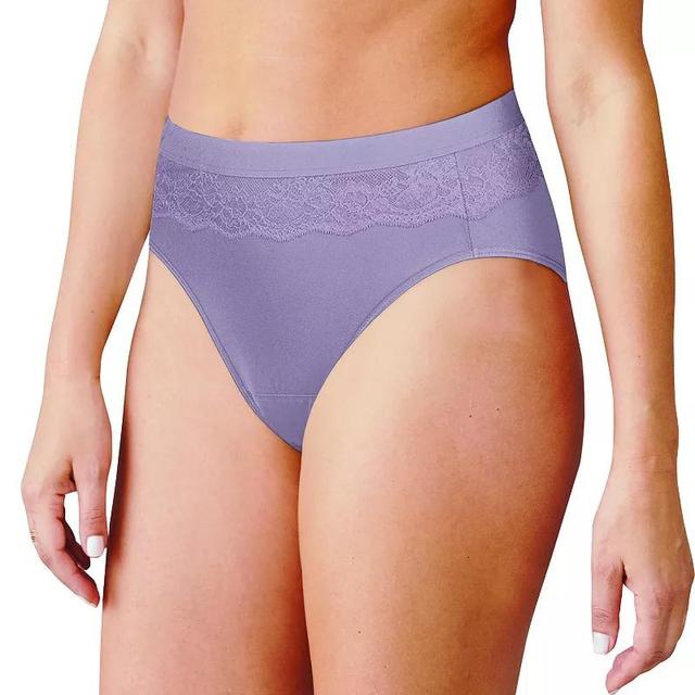 Womens Bali Beautifully Confident Hi-Cut Panty with Leak Protection Liner DFLLH1 Soft Brown Product Image