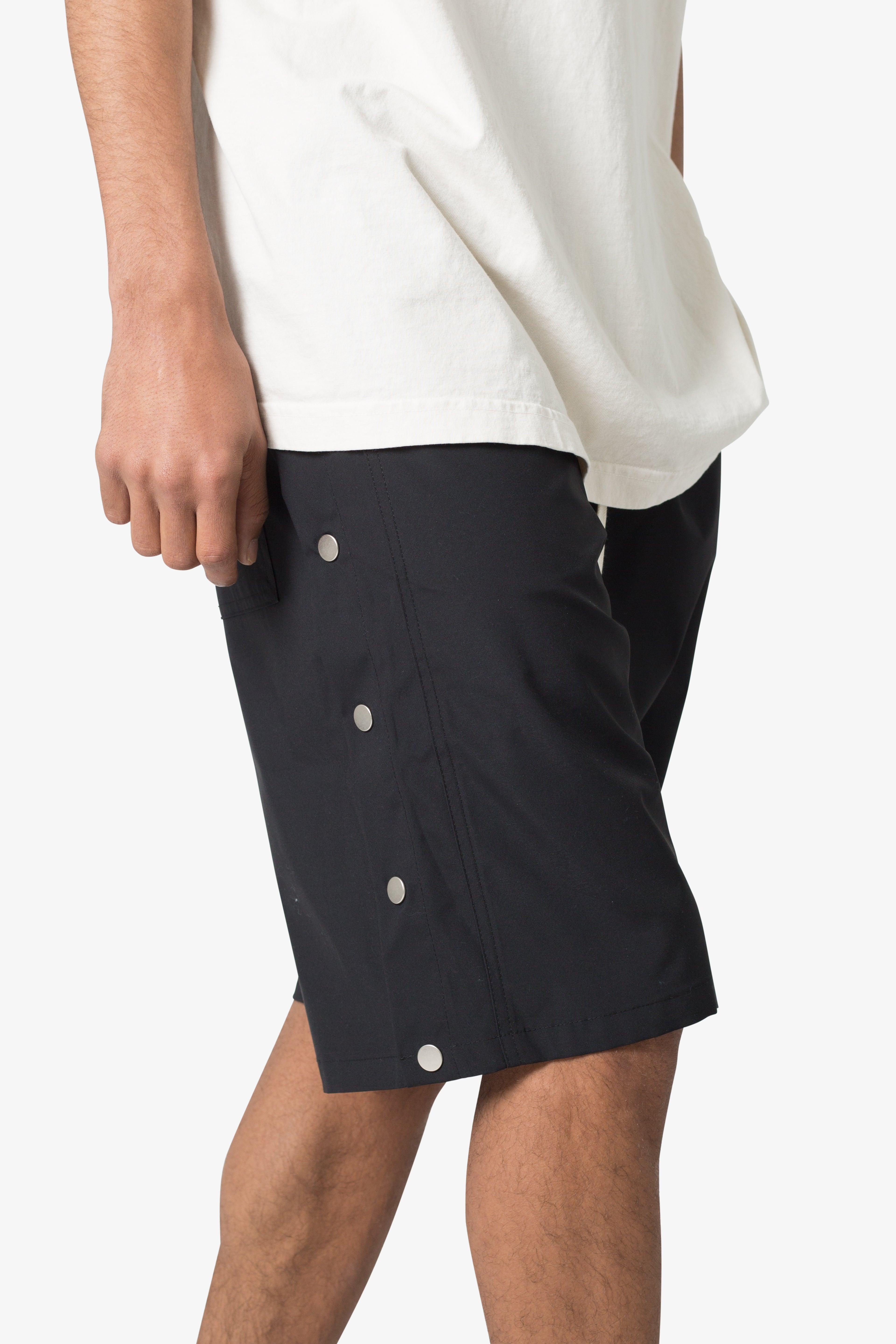 Side Snap Nylon Shorts - Black Product Image