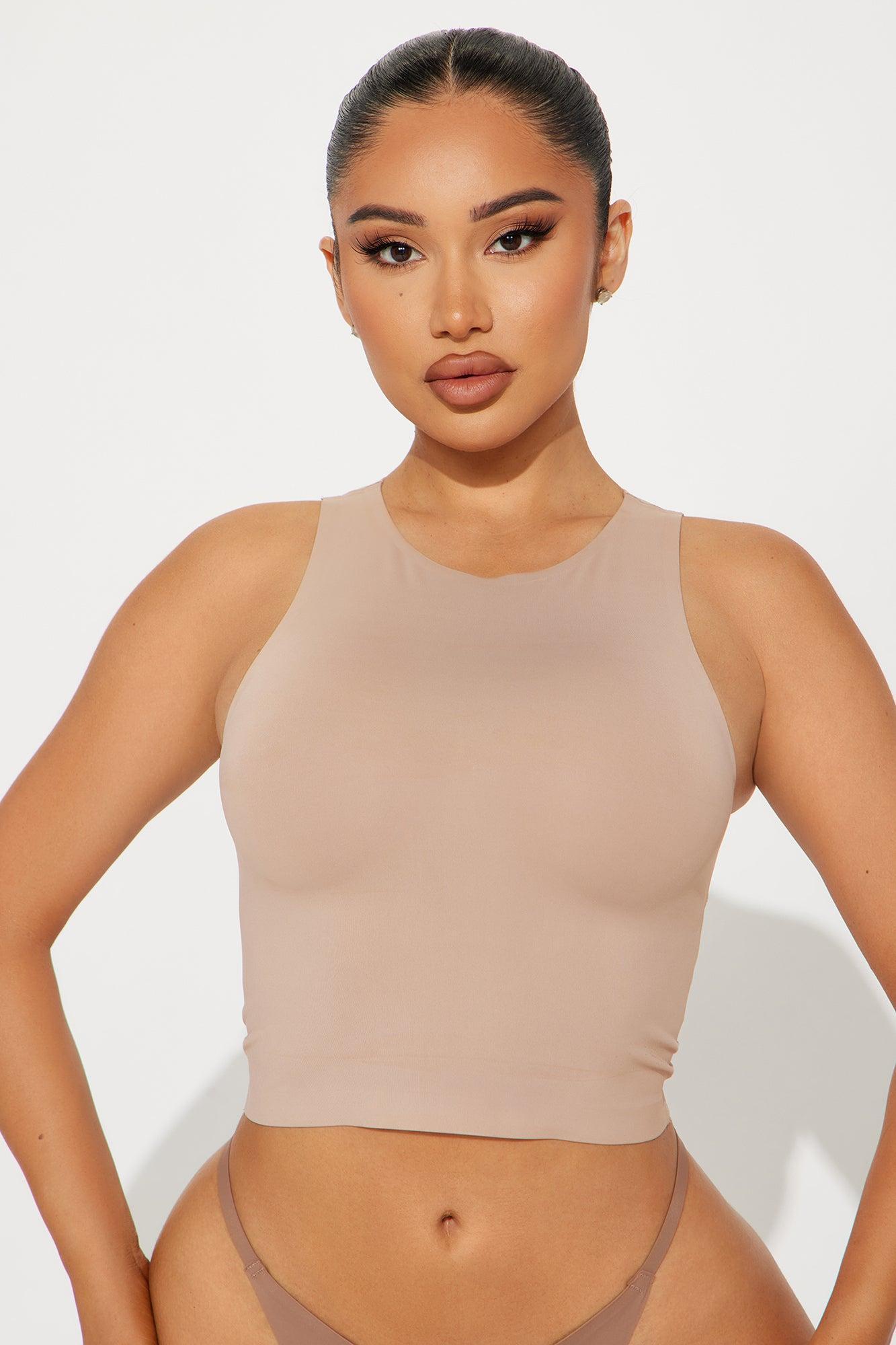 Barely There Micro Shine Tank Bralette - Taupe Product Image