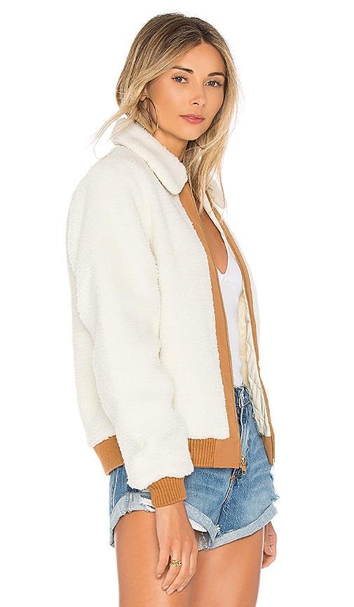 Lovers and Friends Simone Faux Fur Jacket in White. Product Image