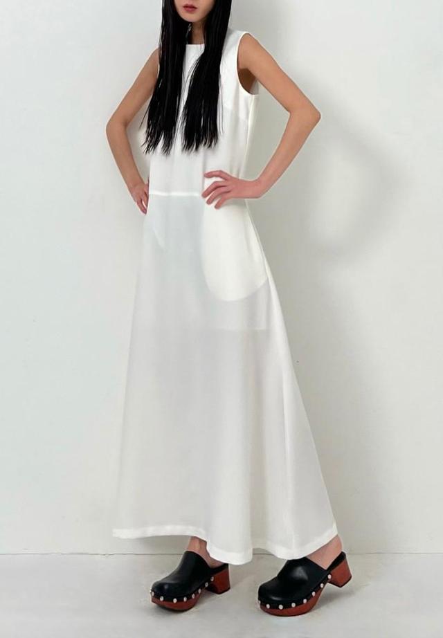 Classic Midi Dress in White Product Image