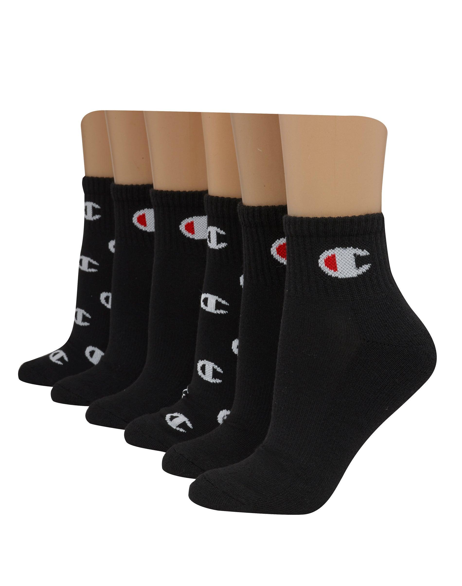 Champion Womens Ankle Socks C Logo, 6-pairs Heather Grey 9-11 Product Image