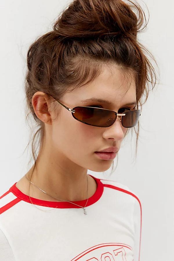 90s Curved Rimless Shield Sunglasses Womens at Urban Outfitters Product Image