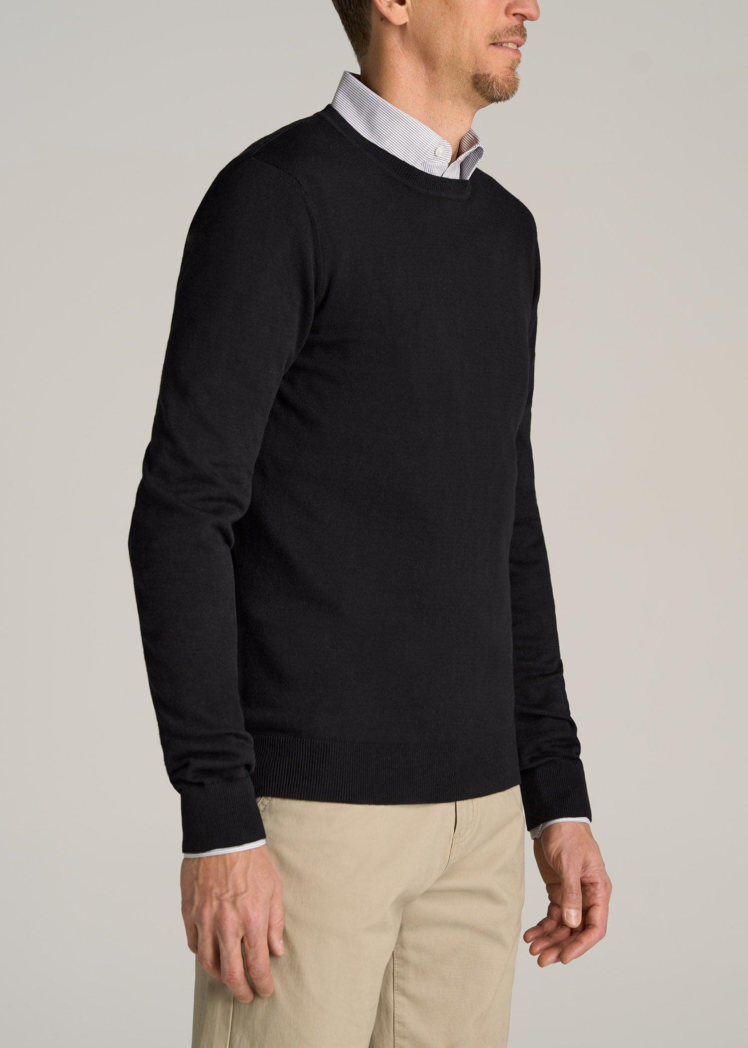 Everyday Crewneck Tall Men's Sweater in Black Male Product Image