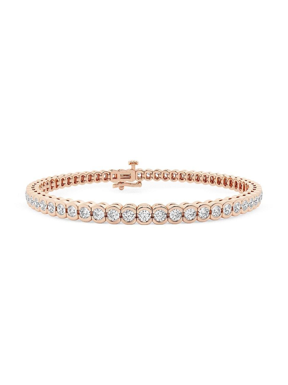 Womens 14K Rose Gold & Round Lab-Grown Diamond Bezel Tennis Bracelet/1.00-10.00 TCW Product Image